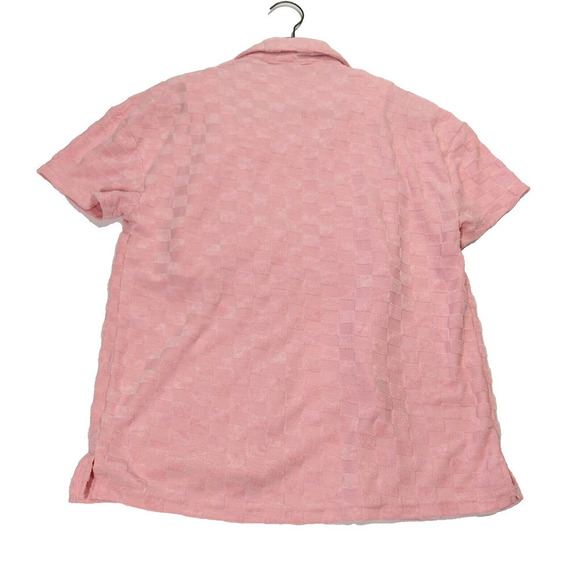 Talulah Terry Knit Top and Bra Set Size S Pink Check Short Sleeve PJs Loungewear - Picture 5 of 5